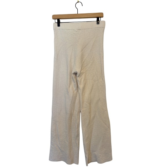 Bohme Cream Textured Knit Wide Leg Lounge Pants Womens Size S - Picture 2 of 5